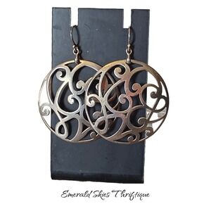 Silpada W2137 Scroll Cut Out Round Circle Weave Sterling Silver Earring